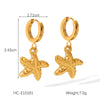 Women's Marine Stainless Steel Earrings With Crab Starfish Scallop Shapes And Electroplating Design