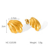 Women's Marine Stainless Steel Earrings With Crab Starfish Scallop Shapes And Electroplating Design
