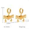 Women's Marine Stainless Steel Earrings With Crab Starfish Scallop Shapes And Electroplating Design