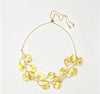 Women's Matte Goldtone Alloy Leaf Branch Choker Necklace With Polished Electroplated Finish And Adjustable Extension Chain