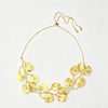 Women's Matte Goldtone Alloy Leaf Branch Choker Necklace With Polished Electroplated Finish And Adjustable Extension Chain