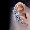 Women's Medieval Copper Stud Earrings With Flower And Leaf Pattern Electroplated Niche Style