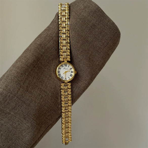Women's Medieval Style Alloy Disc Wheat Bracelet Quartz Watch