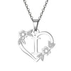 Women's Metal Alloy Necklace With Heart Flower Cut Out And Letters Pattern Electroplated O Word Chain