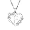 Women's Metal Alloy Necklace With Heart Flower Cut Out And Letters Pattern Electroplated O Word Chain