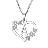 Women's Metal Alloy Necklace With Heart Flower Cut Out And Letters Pattern Electroplated O Word Chain