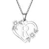Women's Metal Alloy Necklace With Heart Flower Cut Out And Letters Pattern Electroplated O Word Chain