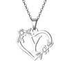 Women's Metal Alloy Necklace With Heart Flower Cut Out And Letters Pattern Electroplated O Word Chain