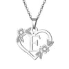Women's Metal Alloy Necklace With Heart Flower Cut Out And Letters Pattern Electroplated O Word Chain
