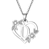Women's Metal Alloy Necklace With Heart Flower Cut Out And Letters Pattern Electroplated O Word Chain