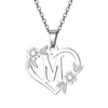 Women's Metal Alloy Necklace With Heart Flower Cut Out And Letters Pattern Electroplated O Word Chain
