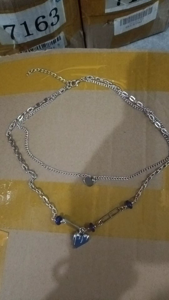 Women's Metal Alloy Pearl Necklace Punk Hiphop Creative Lock Heart Geometric Electroplated Thick Chain Clavicle Chain Sweater Chain