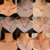 Women's Metal Alloy Pearl Necklace Punk Hiphop Creative Lock Heart Geometric Electroplated Thick Chain Clavicle Chain Sweater Chain