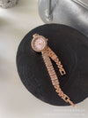 Women's Metal Alloy Round Dial Diamond Bracelet Watch Fashionable Style