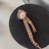 Women's Metal Alloy Round Dial Diamond Bracelet Watch Fashionable Style