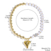 Women's Metal And Porcelain Heart Shape Love Pendant Clavicle Chain Necklace With Electroplating