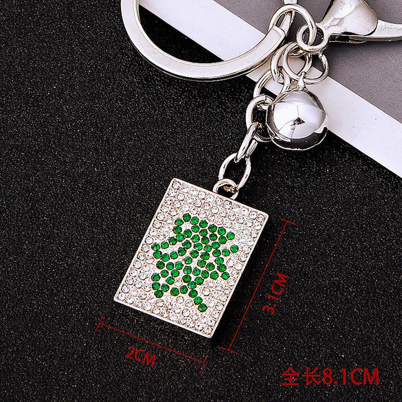Women's Metal And Resin Cute Mahjong Pattern Keychain Bag Pendant