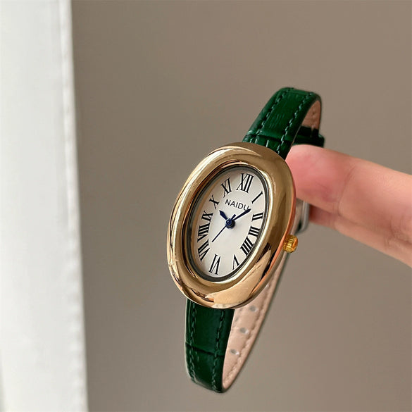 Women's Metal Belt Oval Retro Quartz Watch
