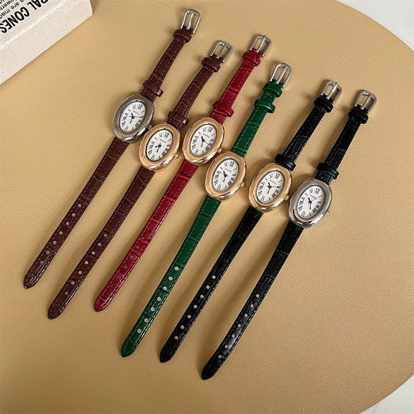 Women's Metal Belt Oval Retro Quartz Watch