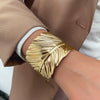 Women's Metal Bracelet Exaggerated Tribal Style Opening Carving Pattern Electroplated