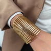 Women's Metal Bracelet Exaggerated Tribal Style Opening Carving Pattern Electroplated
