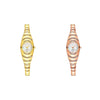Women's Metal Bracelet Quartz Watch With Oval Dial And Leisure Style