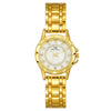 Women's Metal Bracelet Watch With Motherofpearl And Diamond Fashion Style Round Dial
