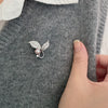 Women's Metal Brooch Accessories With Freshwater Real Pearls And Diamond Design Minimalist Style