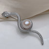Women's Metal Brooch Accessories With Freshwater Real Pearls And Diamond Design Minimalist Style
