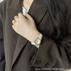 Women's Metal Case Imitation Leather Strap Round Dial Retro Fashion Watch