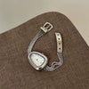 Women's Metal Case Quartz Watch With Snake Head Design And Tassel Chain Medieval Style
