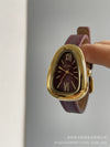 Women's Metal Case Square Dial Imitation Leather Strap Quartz Fashion Watch