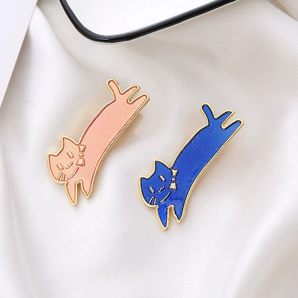 Women's Metal Duckbill Hairpin With Japanese Cartoon Star Cat Design And Electroplating Treatment