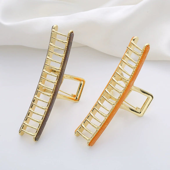 Women's Metal Electroplated Back Of Head Hair Grab Clip Headwear