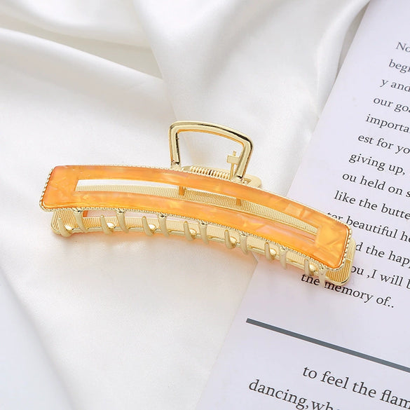 Women's Metal Electroplated Back Of Head Hair Grab Clip Headwear