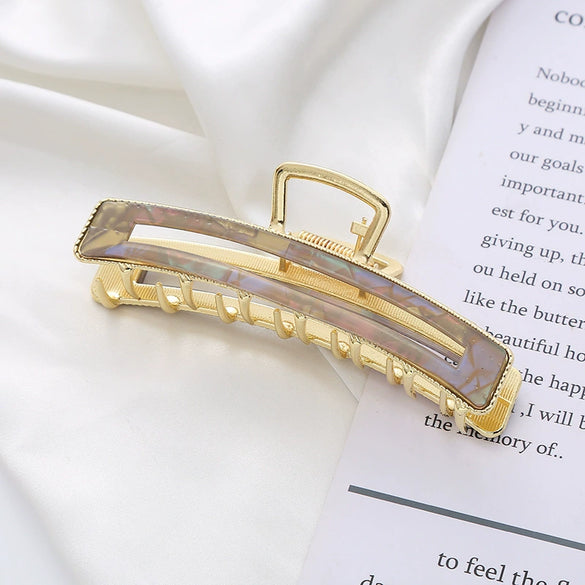 Women's Metal Electroplated Back Of Head Hair Grab Clip Headwear
