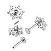 Women's Metal Electroplating Geometric External Tooth Screw To Internal Thread Ear Stud Conversion Flat Rod Ear Bone Stud