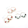 Women's Metal Fashion Large Round Exaggerated Earrings With Flower Pattern And Electroplating Design
