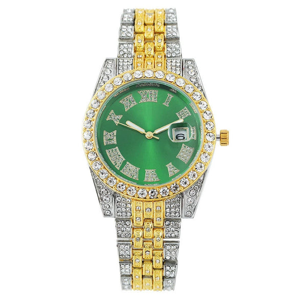 Women's Metal Fashion Watch With Roman Pattern And Round Dial