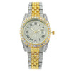 Women's Metal Fashion Watch With Roman Pattern And Round Dial