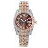 Women's Metal Fashion Watch With Roman Pattern And Round Dial