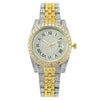 Women's Metal Fashion Watch With Roman Pattern And Round Dial