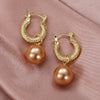 Women's Metal Faux Pearl Geometric Copper Earrings