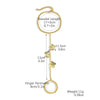 Women's Metal Finger Bracelet With Bow Drop Shape And Geometric Pattern Electroplated