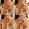 Women's Metal Finger Bracelet With Bow Drop Shape And Geometric Pattern Electroplated