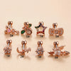 Women's Metal Fivepointed Star Bow Heart Electroplated Earrings