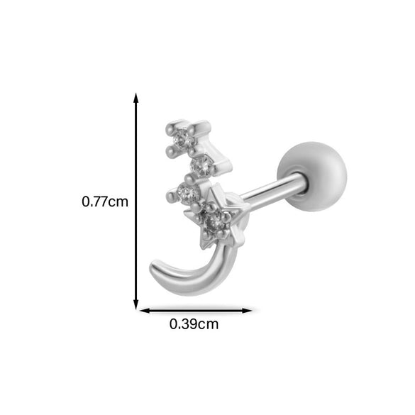 Women's Metal Fivepointed Star Bow Heart Electroplated Earrings