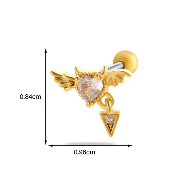 Women's Metal Fivepointed Star Bow Heart Electroplated Earrings