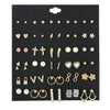 Women's Metal Floret Microinlay Alloy Earrings Set