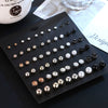 Women's Metal Floret Microinlay Alloy Earrings Set